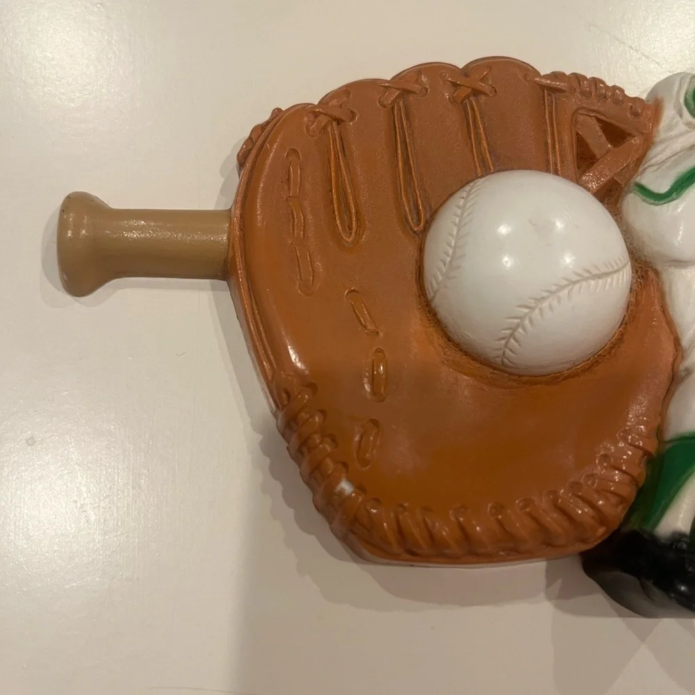 Lot of 2 vintage baseball and basketball wall hangings/decor